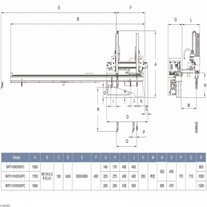пять оси траверс света робота, brtv08i / 10w / 12w ds5pc