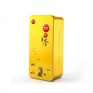 Прямоугольная металлическая коробка для чая с металлической отделкой