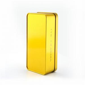 Прямоугольная металлическая коробка для чая с металлической отделкой