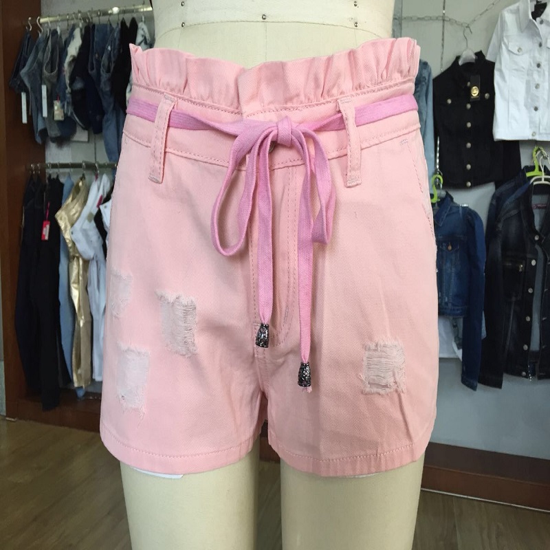 женские розовые джинсовые шортыWS101129