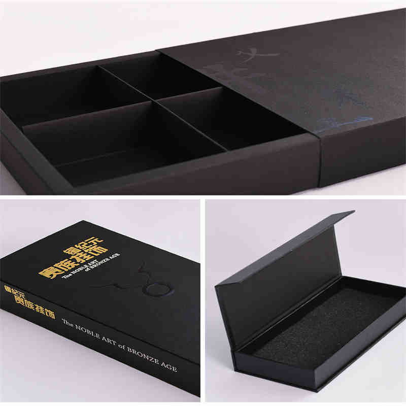 Пользовательские печатные высококачественный жесткий картон черный бумажный подарок коробки