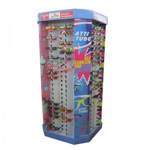 Подгонянные стеллажи для выставки товаров стекел / стойка пола / дисплей крюка дисплея картона