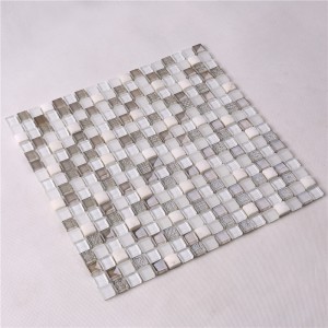 Плитки мозаики HK61 белого смешивая серого Китая градиентные стеклянные для живущей комнаты