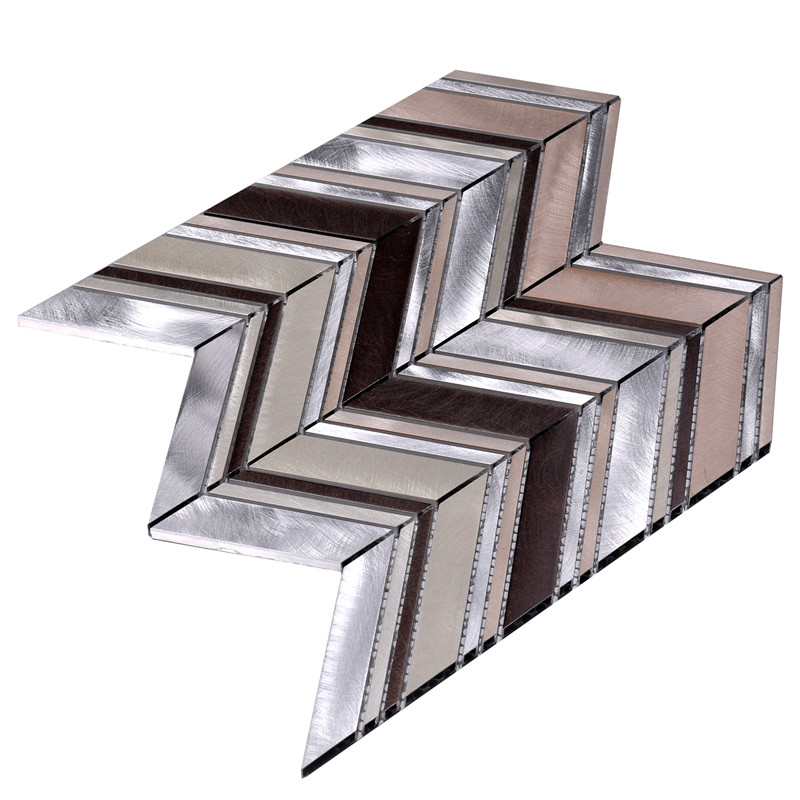 HLC27 Серый Алюминиевого Сплава Купаж Стеклянные Декоративные Плитки для Кухни Всплеск Назад