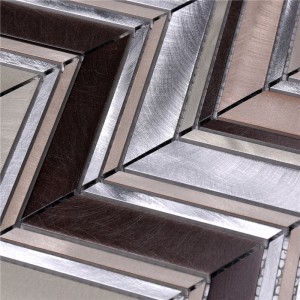 HLC27 Серый Алюминиевого Сплава Купаж Стеклянные Декоративные Плитки для Кухни Всплеск Назад