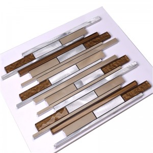 HLC40 3D Golden Select Стеклянная И Алюминиевая Мозаика Интерьер жилых комнат Декоративные Настенные И Напольные Плитки Дизайн