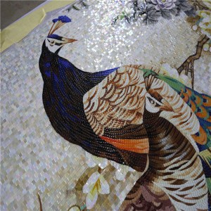 JH165 Индивидуальный дизайн ручной работы павлин мозаика роспись плитки