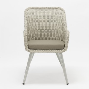 таблица прямоугольника алюминиевой ротанга напольной установленная мебелью с 6 стулами