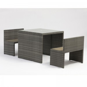 комплект мебели алюминиевой скамейки в парке таблицы квадрата ротанга напольный с отверстием зонтика