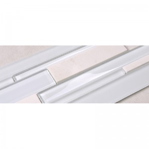 Цена завода Белый Стеклянный Мрамор Каменная Полоса Мозаика Плитка Для Кухни Backsplash Стены