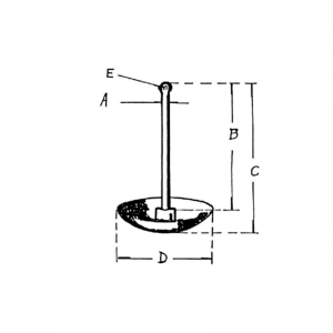 Большой якорный грибной якорь, окрашенный в красный цвет