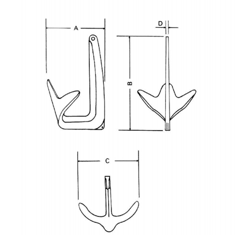 Оцинкованный Брюс Якорь для Лодки