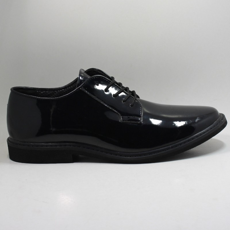 Черная лакированная кожа Военная мужская офисная полицейская обувь