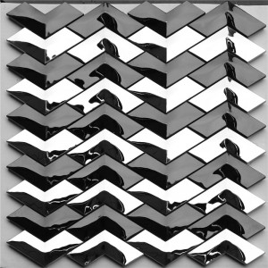 Fishbone V-образная волнистая плитка для отделки стен HSW18012