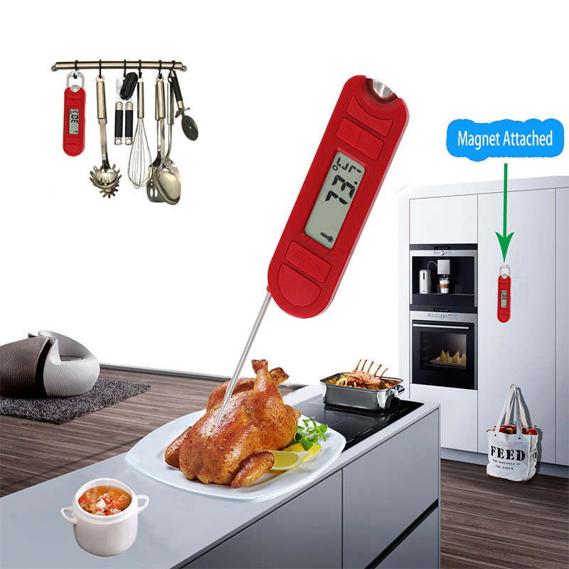 2019 Кухонный Инвентарь Красный Цифровой Пищевой Мясной Термометр Приготовления Гриль-Барбекю