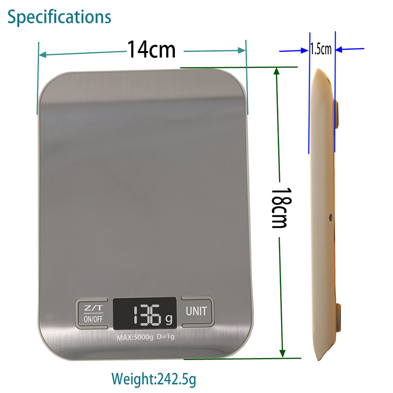 5 кило грамм на кухонные весы из нержавеющей стали точные электронные весы