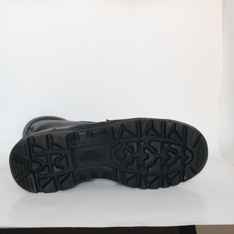 Черные кожаные боевые ботинки из цельного зерна