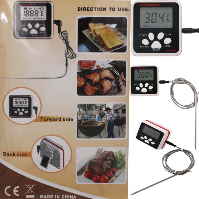 Пищевой цифровой термометр для мяса Long Probe Line Портативный дом вне использования
