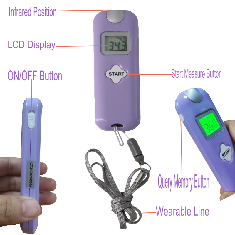 3-х цветная подсветка Бесконтактный инфракрасный термометр с датчиками температуры