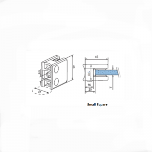 Стеклянный зажим из нержавеющей стали квадратного типа