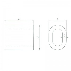 Стальной овальный обжимной рукав S-506 без конического рукава