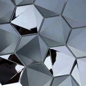 Черные металлические плитки из нержавеющей стали 304/316 из мозаики для отделки стен