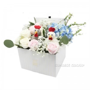 Роскошная Пользовательская Печать Упаковка Текстура Бумага Подарок Квадратный Цветочная Коробка