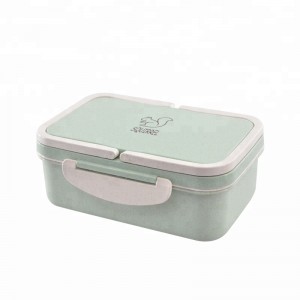 Портативная экологически чистая BPA Free Wheat Straw \u0026 PP 3 отделения для детей Bento Lunch Box