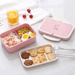 Портативная экологически чистая BPA Free Wheat Straw \u0026 PP 3 отделения для детей Bento Lunch Box
