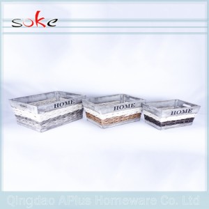 Контейнер для хранения с ручкой из натурального ротанга