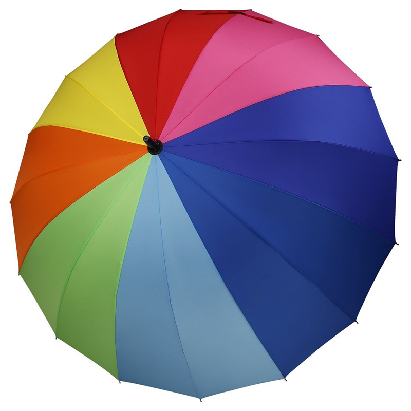 16 ребер автоматическое открытие зонтик рама радуга цвет компактный пользовательский прямой зонт