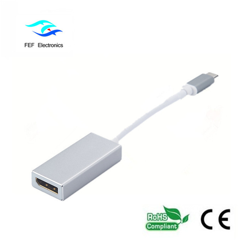 Конвертер USB TYPE-C в Displayport с металлическим корпусом Код: FEF-USBIC-004