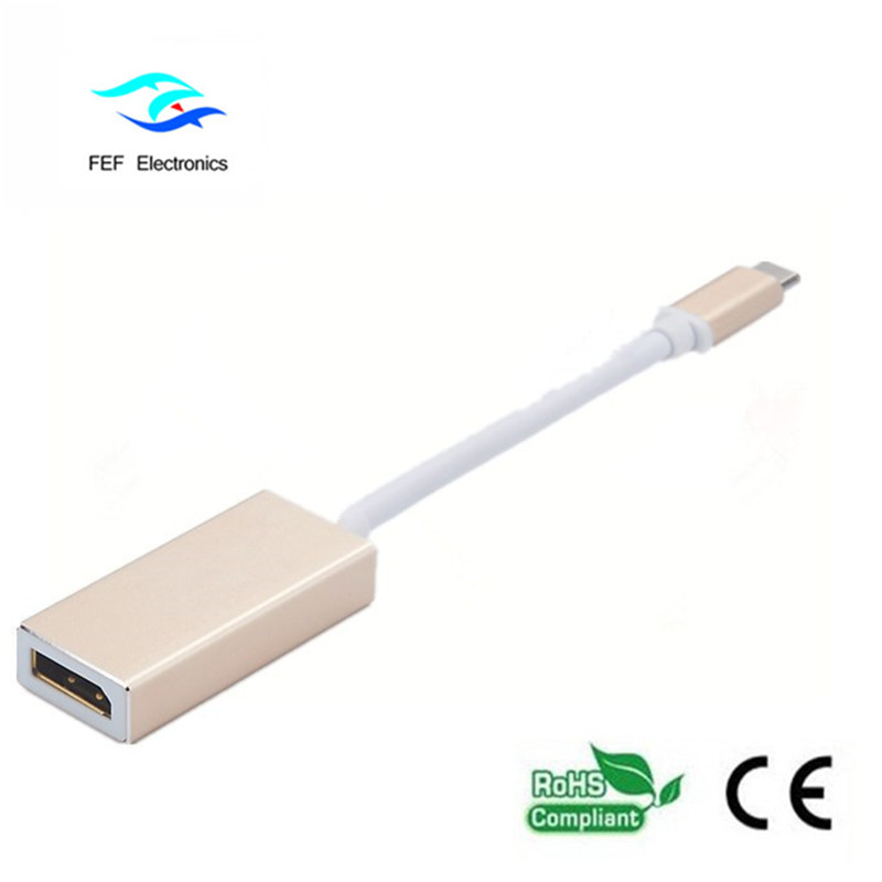 Конвертер USB TYPE-C в Displayport с металлическим корпусом Код: FEF-USBIC-004