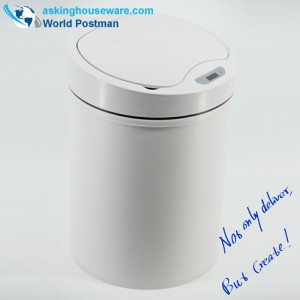 AKbrand Автоматическая индуктивная мусорная корзина с электрическим зарядным устройством, серая, 15 литров