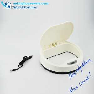 AKbrand Бытовая автоматическая индукционная мусорная корзина с электрическим зарядным устройством, мороженое белое, 15 литров