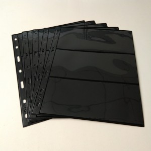 3 карманных полиграфических чёрных странички для хранения валюты для банкнот