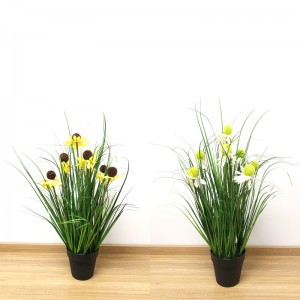 Ближе 2 Природа Искусственного Лука Травы в Декоративном Плантатор Home Decor