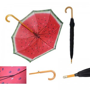 Деревянный стержень и деревянная ручка с двойным зонтиком и принтом на заказ