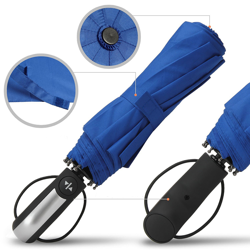 10 ребер 3-кратный автоматический открытый и автоматический закрытый дождевой зонт с заказной печатью