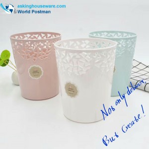 Полый круглый пластиковый мусорный бак