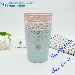 Полый круглый пластиковый мусорный бак