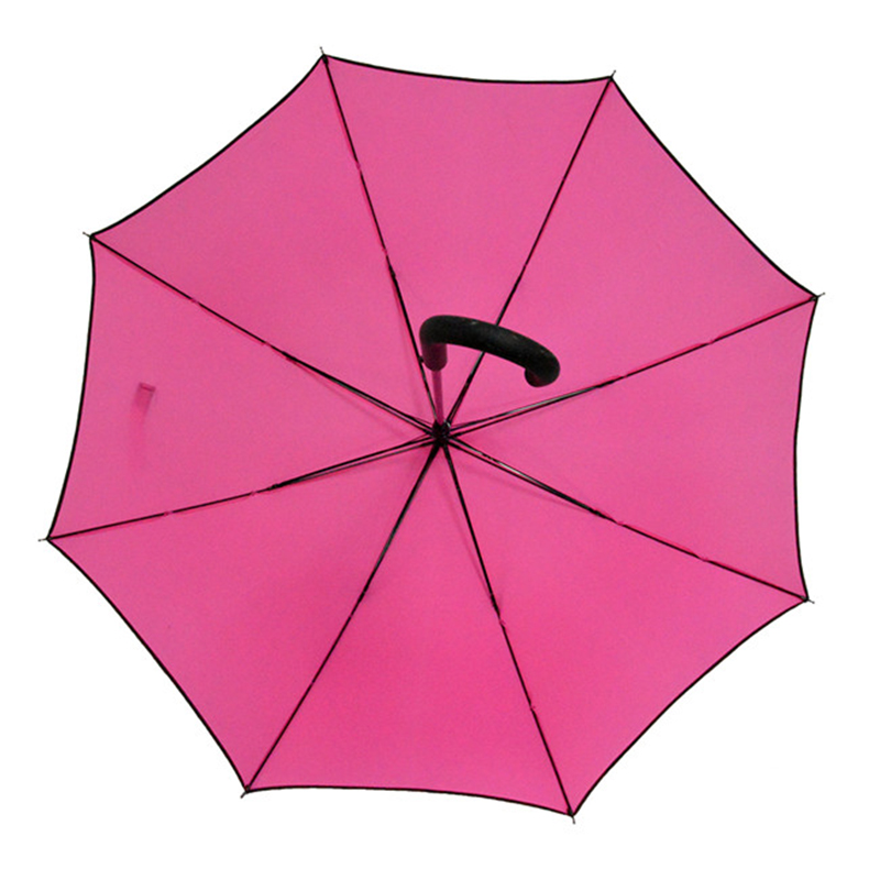 Китайский поставщик pongee ткань металлический каркас авто открытый розовый прямой зонт
