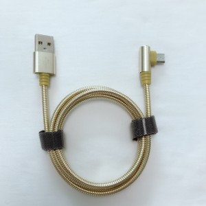 USB 2.0 Металлический трубчатый кабель для зарядки Круглый алюминиевый корпус USB-кабель для микро-USB, Тип C, iPhone, зарядка молнии и синх...