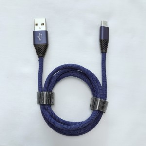 Плетеная быстрая зарядка Круглый алюминиевый корпус Гибкий гибкий USB-кабель для передачи данных для micro USB, типа C, зарядки аккумул...