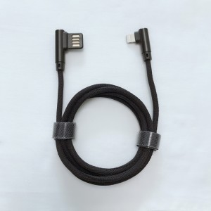 Двойной лицевой USB 2.0 Двойной прямоугольный плетеный быстрая зарядка Круглый алюминиевый корпус USB-кабель для передачи данных дл...