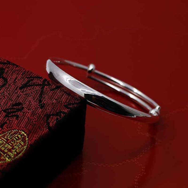 999 Серебряный выпуклый браслет, живой и медленный браслет, простые модные серебряные украшения