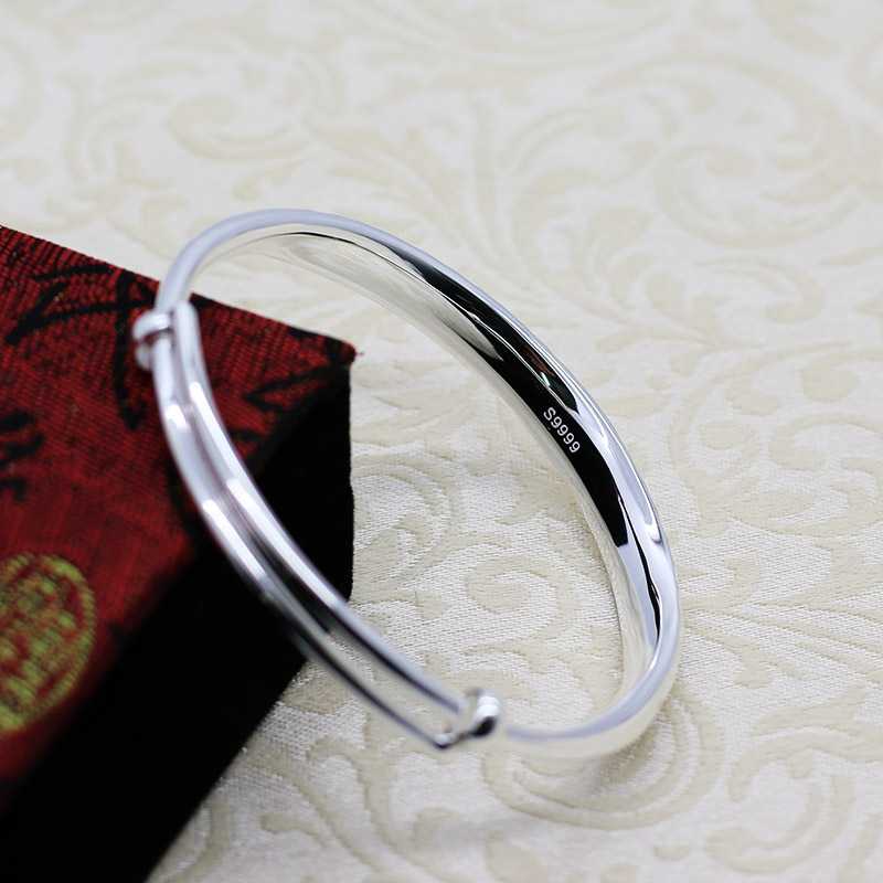 999 Серебряный выпуклый браслет, живой и медленный браслет, простые модные серебряные украшения
