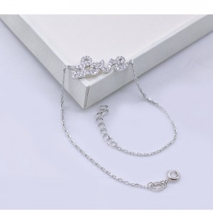 925 Серебряный Браслет Женская Мода Мозаика Браслет Сердце ЛЮБОВЬ Оригинальный Индивидуальный Браслет