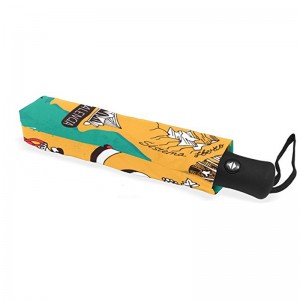 Ветрозащитная печать на заказ pongee ткань 2 секция ребра стекловолокна автомат 3 складной зонт