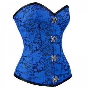 Сексуальная Готическая Цветочная Парча Без Бретелек Стальной Костяной Костюм Bodyshaper Талия Cincher Overbust Корсет N19020